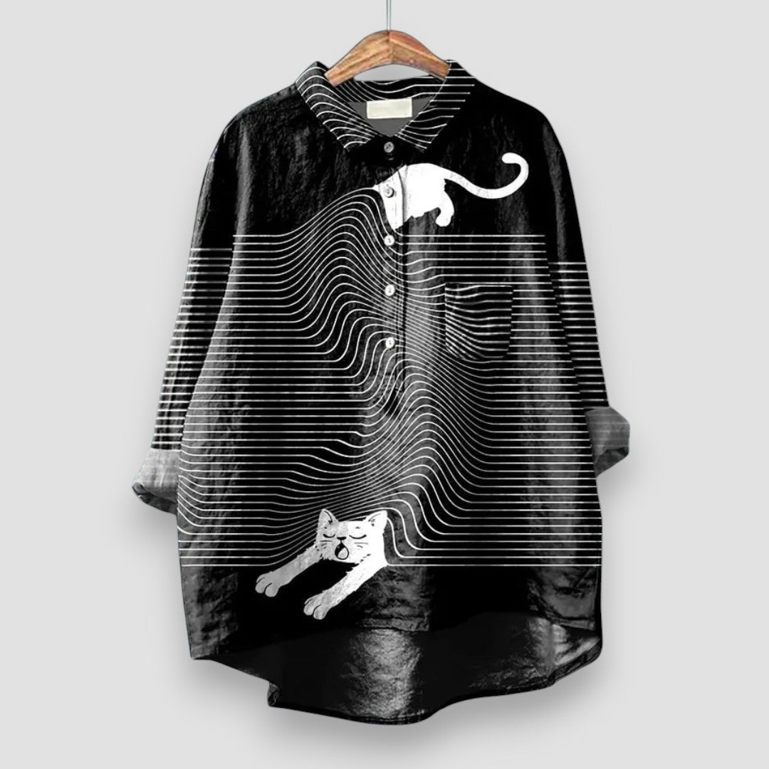 EMY | Airy Blouse with dog motif