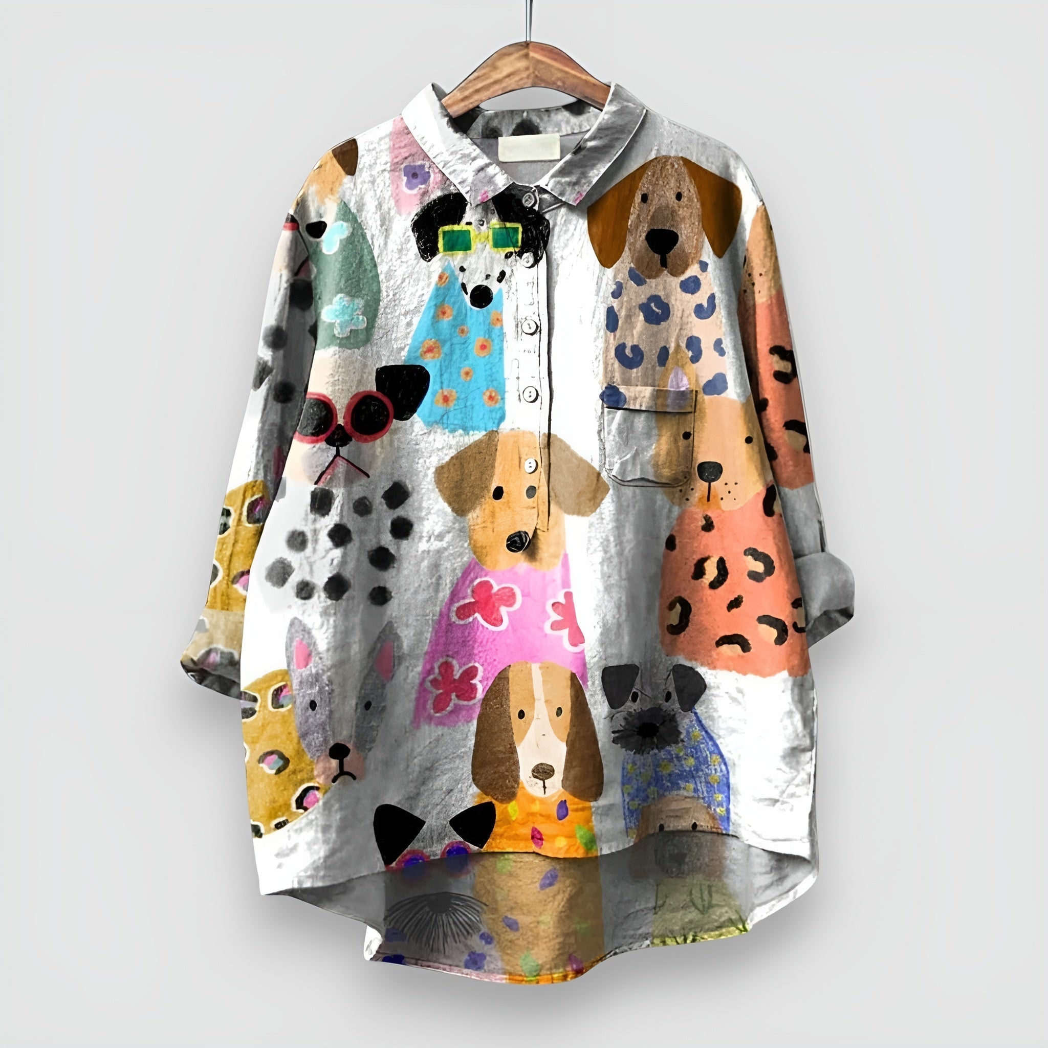 EMY | Airy Blouse with dog motif