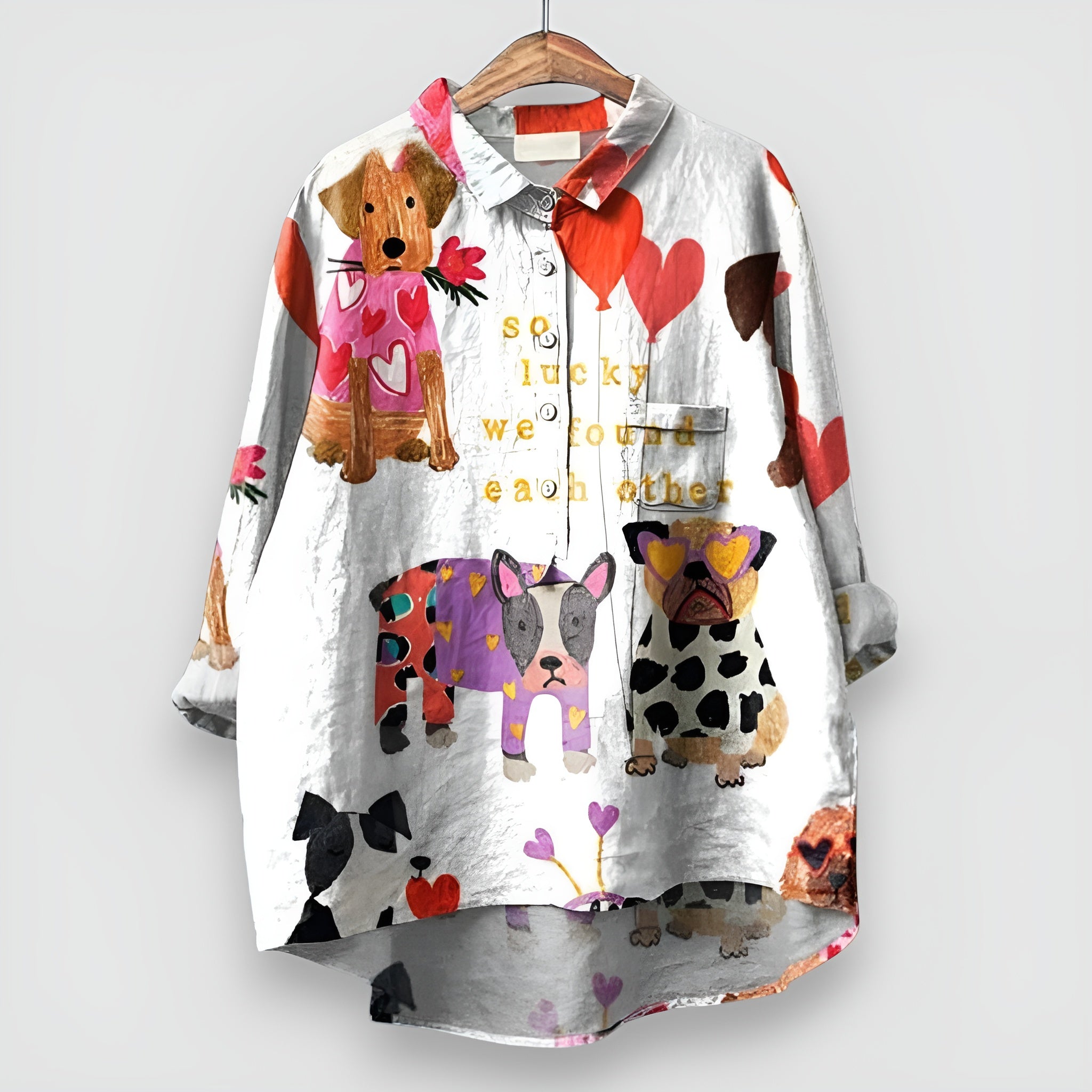 EMY | Airy Blouse with dog motif