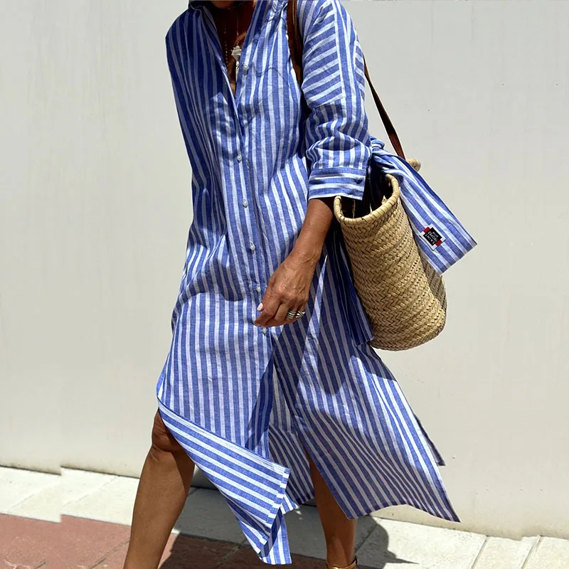 ARIANA | Elegant striped shirt dress