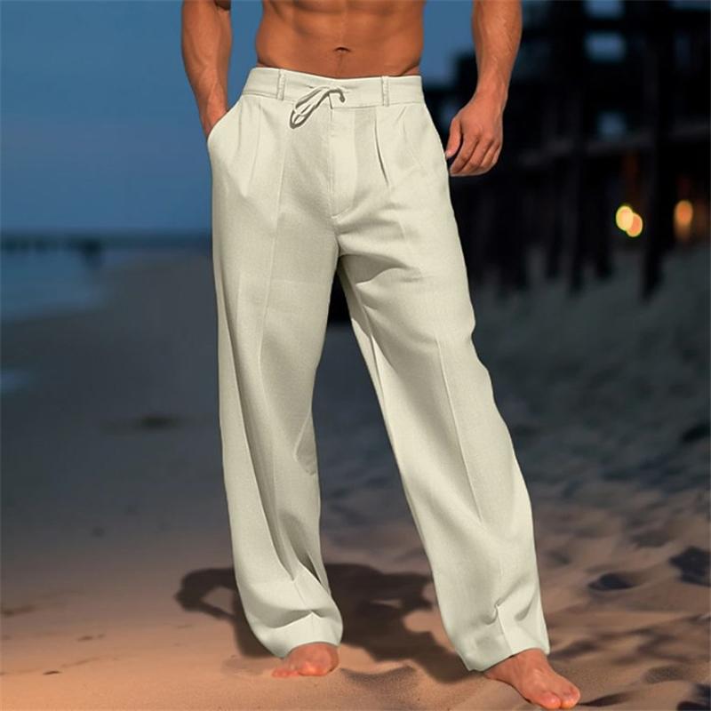 LOIS™ | Unicoloured linen trousers for men