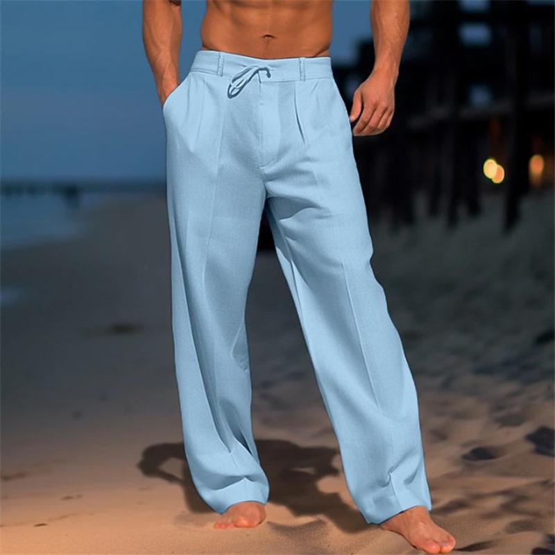 LOIS™ | Unicoloured linen trousers for men